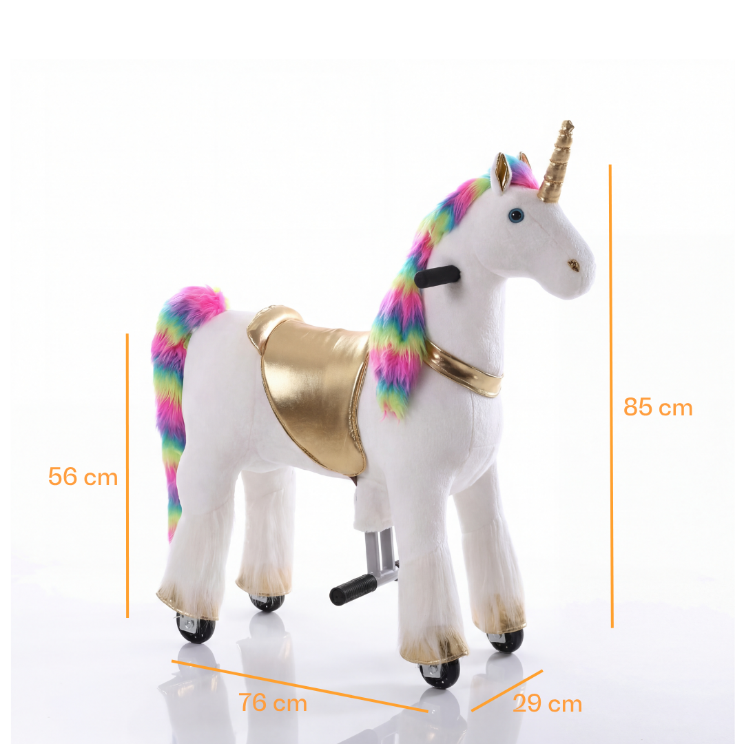 Vrooomy® Mechanische Eenhoorn S - Regenboog