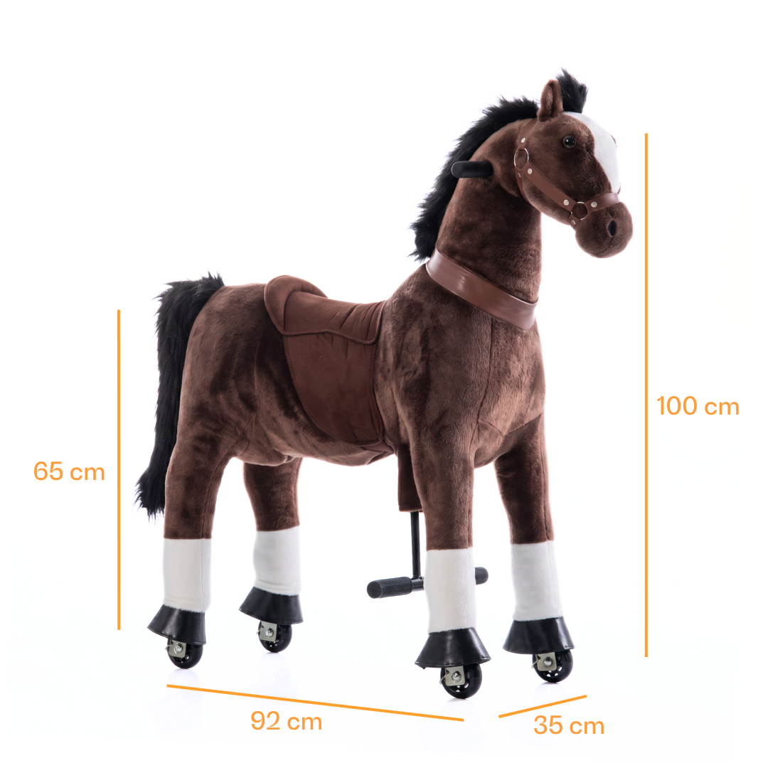 Vrooomy® Pony mecánico L - Marrón oscuro