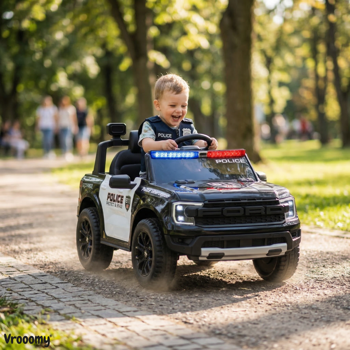 Police Strikeforce Raptor Ranger Blue Ford Ranger Raptor Police Electric Kids Car 12V | 1–5 Years – Vrooomy®