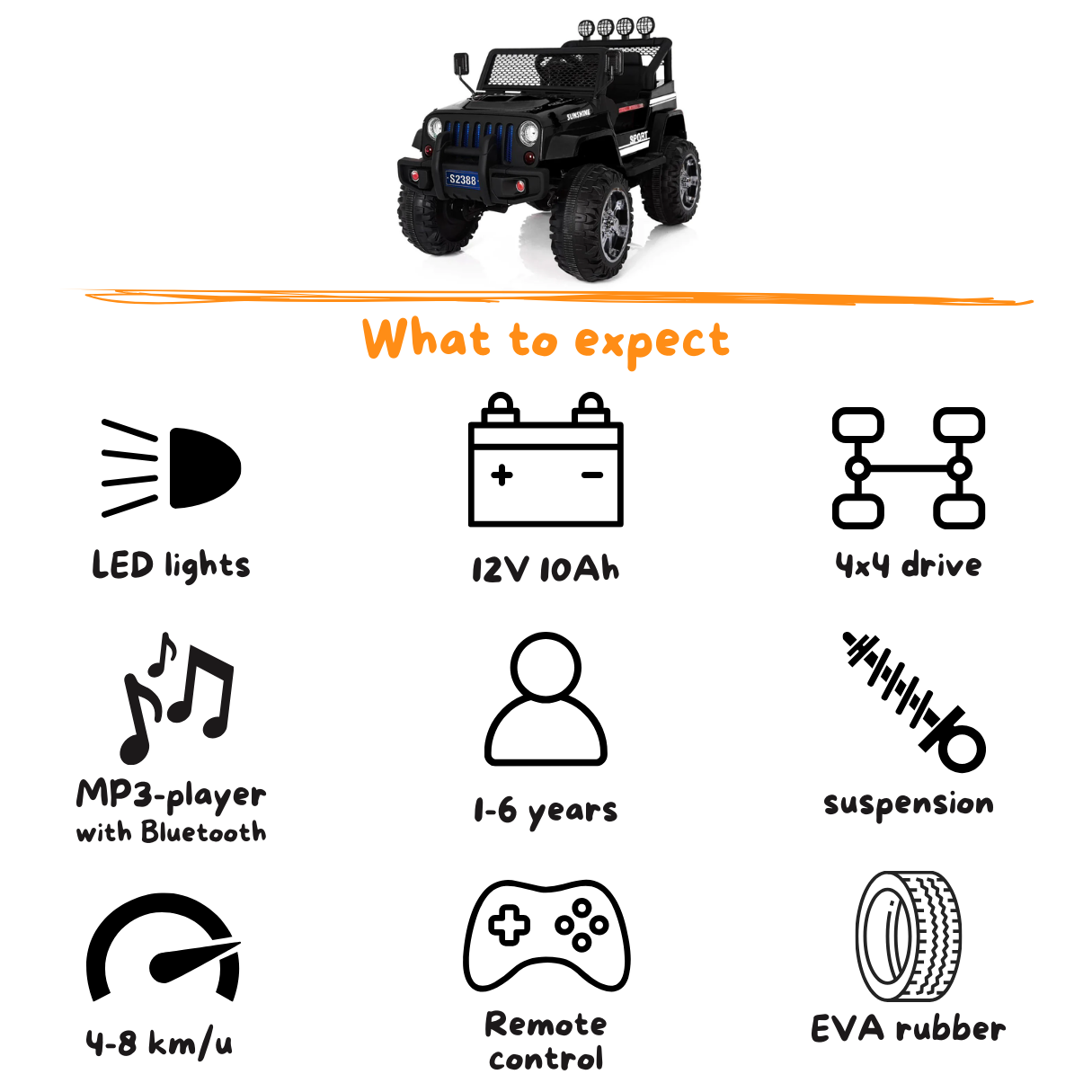 Vrooomy® 4x4 - Negro