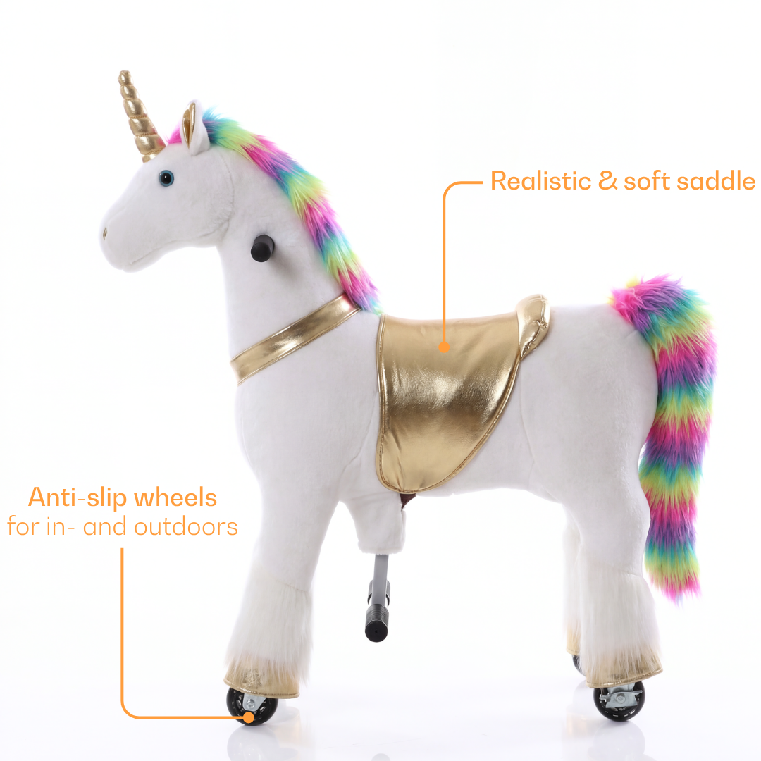 Vrooomy® Mechanische Eenhoorn S - Regenboog