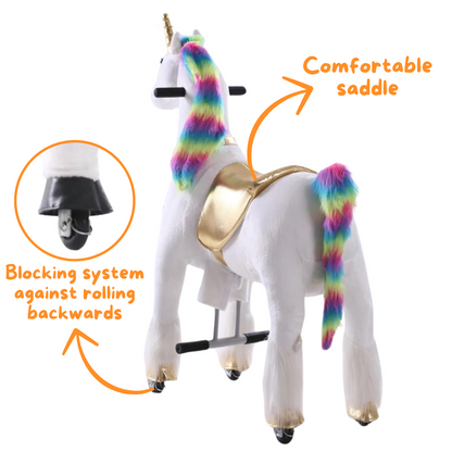 Vrooomy® Mechanisches Einhorn L – Weiß