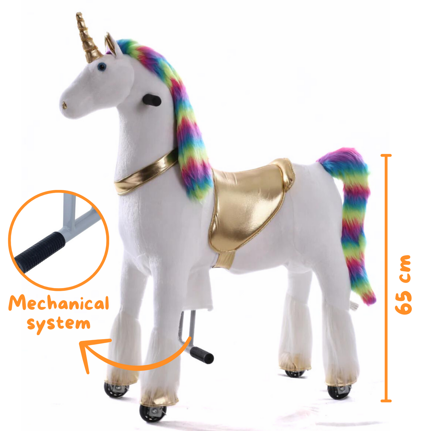 Vrooomy® Mechanisches Einhorn L – Weiß