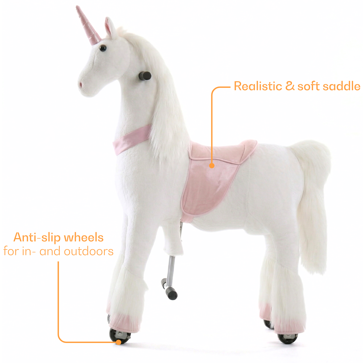 Vrooomy® Mechanisches Einhorn L - Rosa