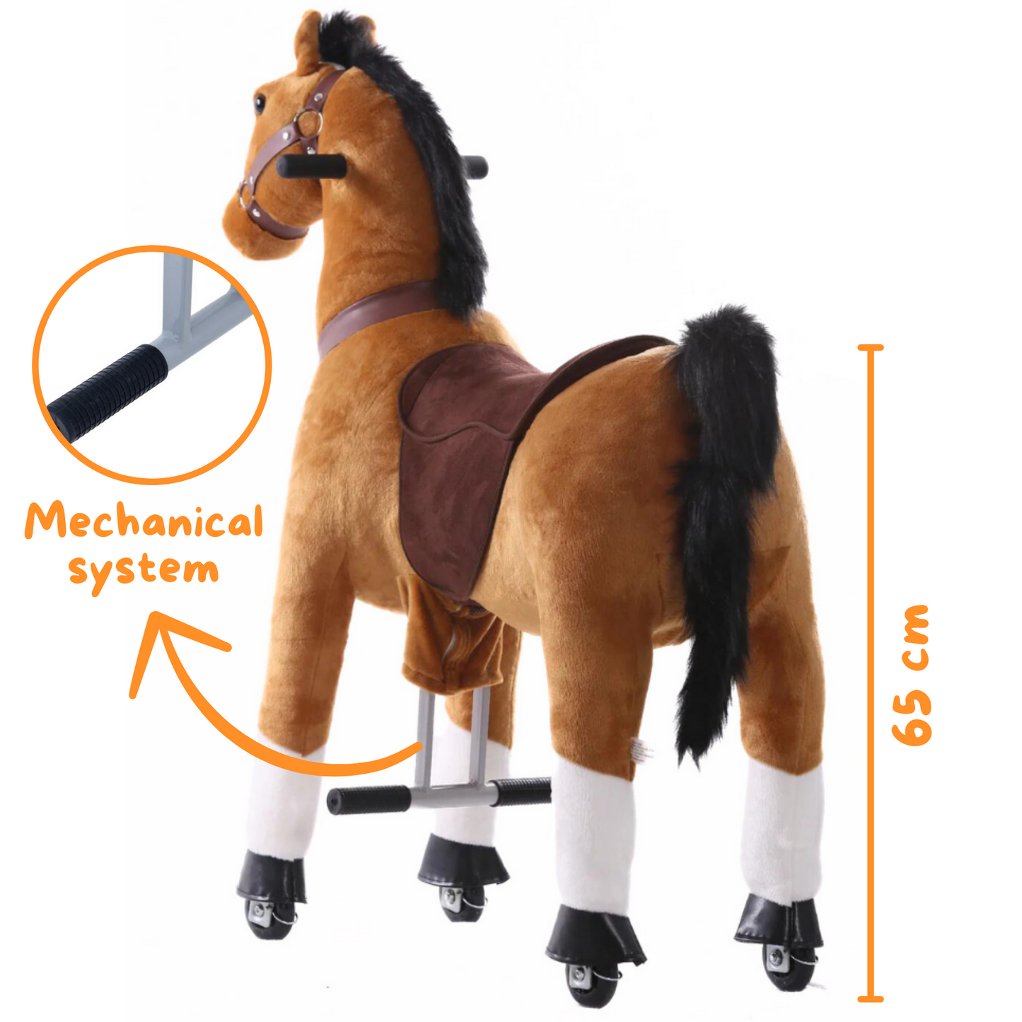 Vrooomy® Mechanische Pony L – Braun