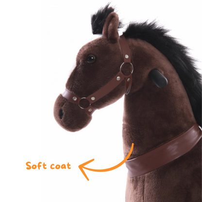 Vrooomy® Mechanischer Pony L – Dunkelbraun