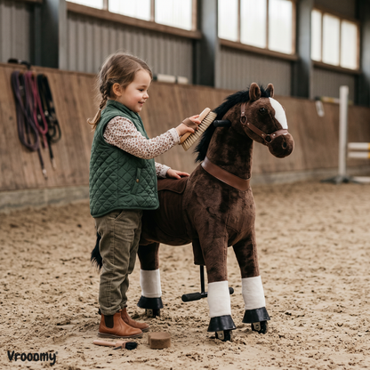 Vrooomy® Pony mecánico L - Marrón oscuro