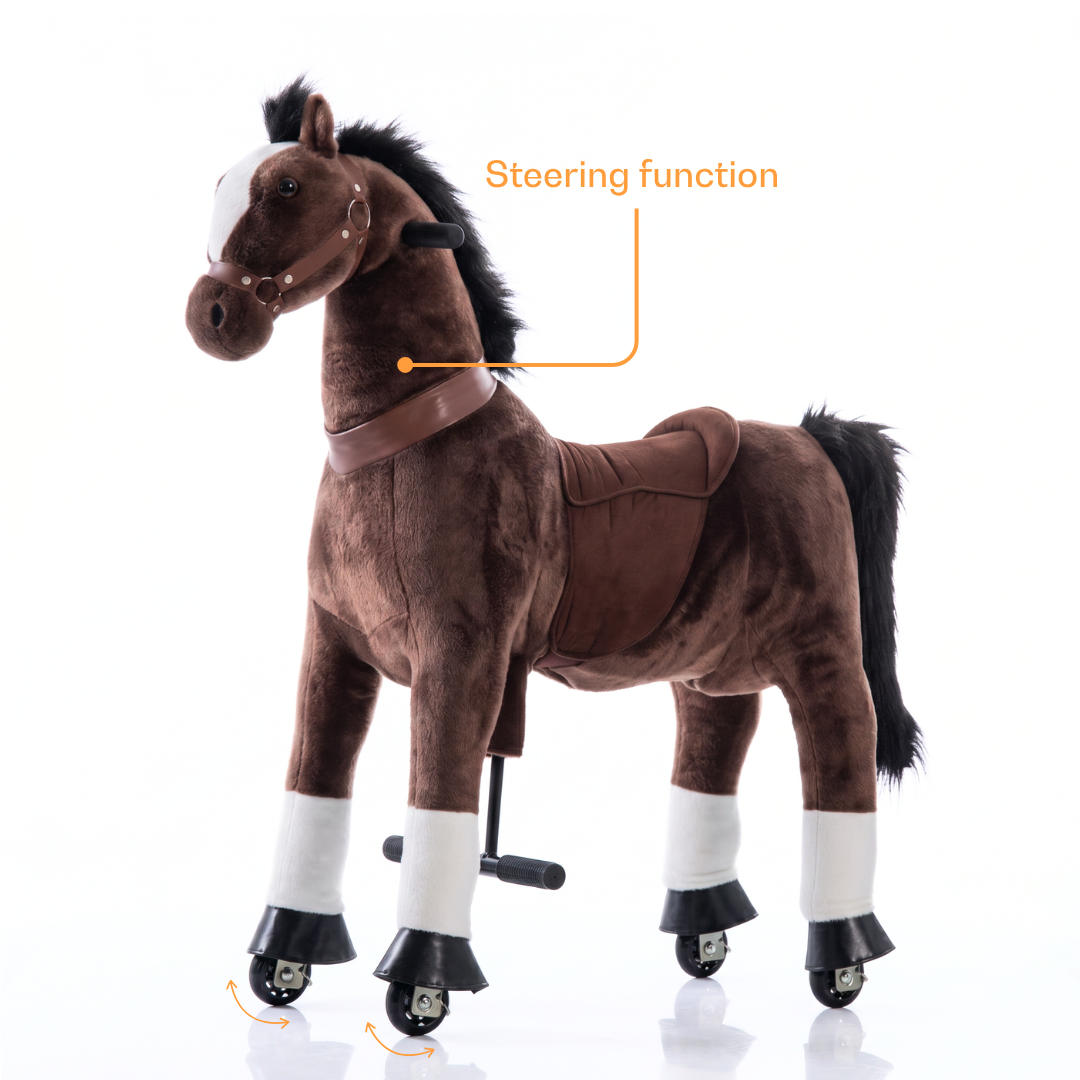 Vrooomy® Pony mecánico L - Marrón oscuro