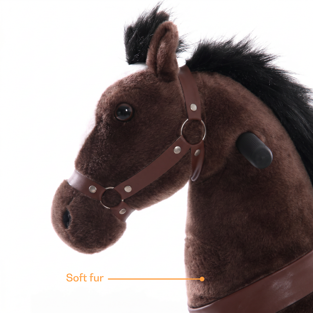 Vrooomy® Pony mecánico L - Marrón oscuro