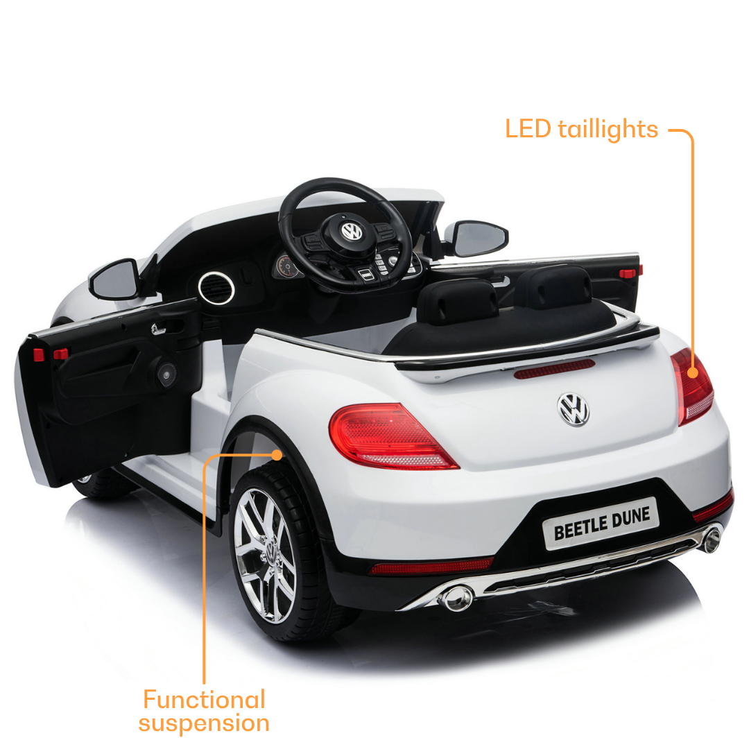 Elektrische kinderauto Volkswagen Beetle Dune XL 12V wit