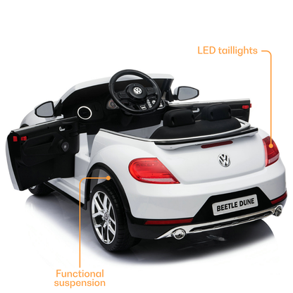 Elektrische kinderauto Volkswagen Beetle Dune XL 12V wit