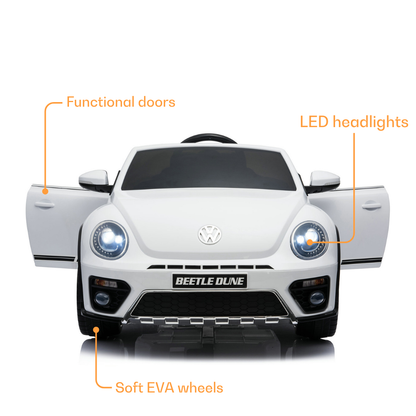 Elektrische kinderauto Volkswagen Beetle Dune XL 12V wit