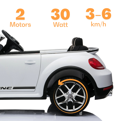 Elektrische kinderauto Volkswagen Beetle Dune XL 12V wit