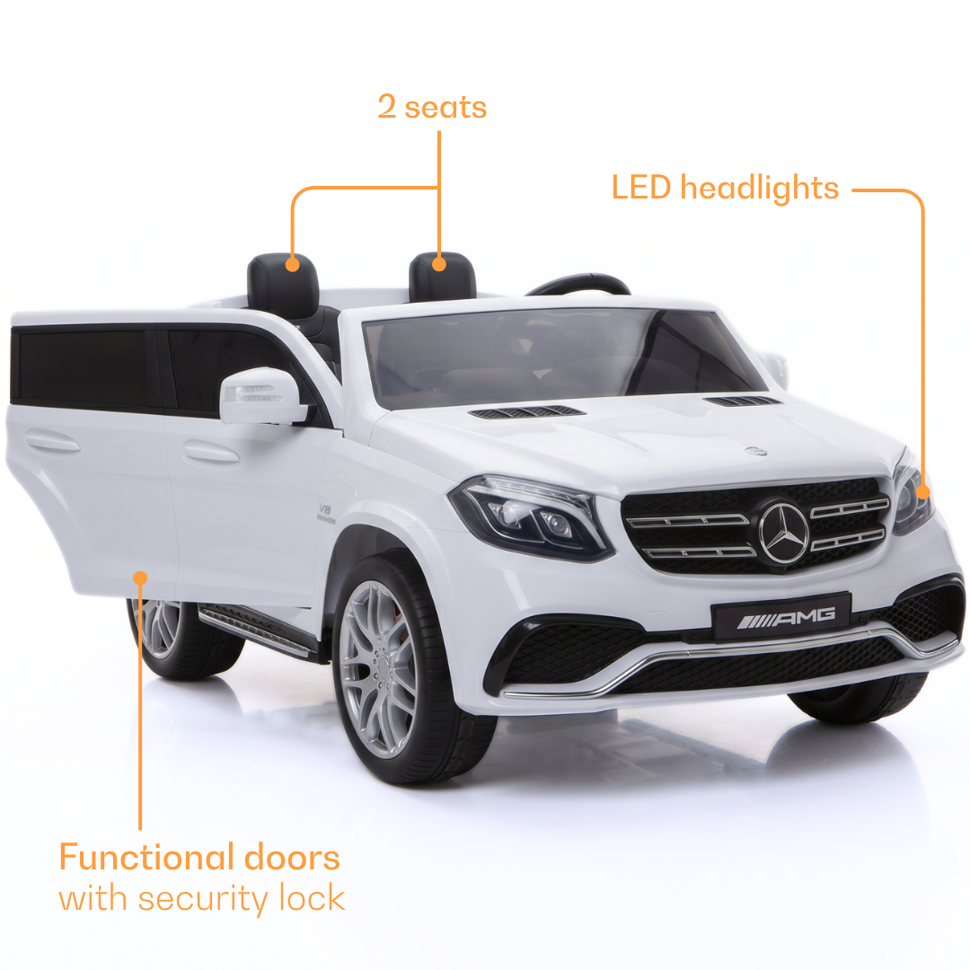Mercedes-AMG GLS63 12V Electric Kids Car 2-Seater – White | 2-7