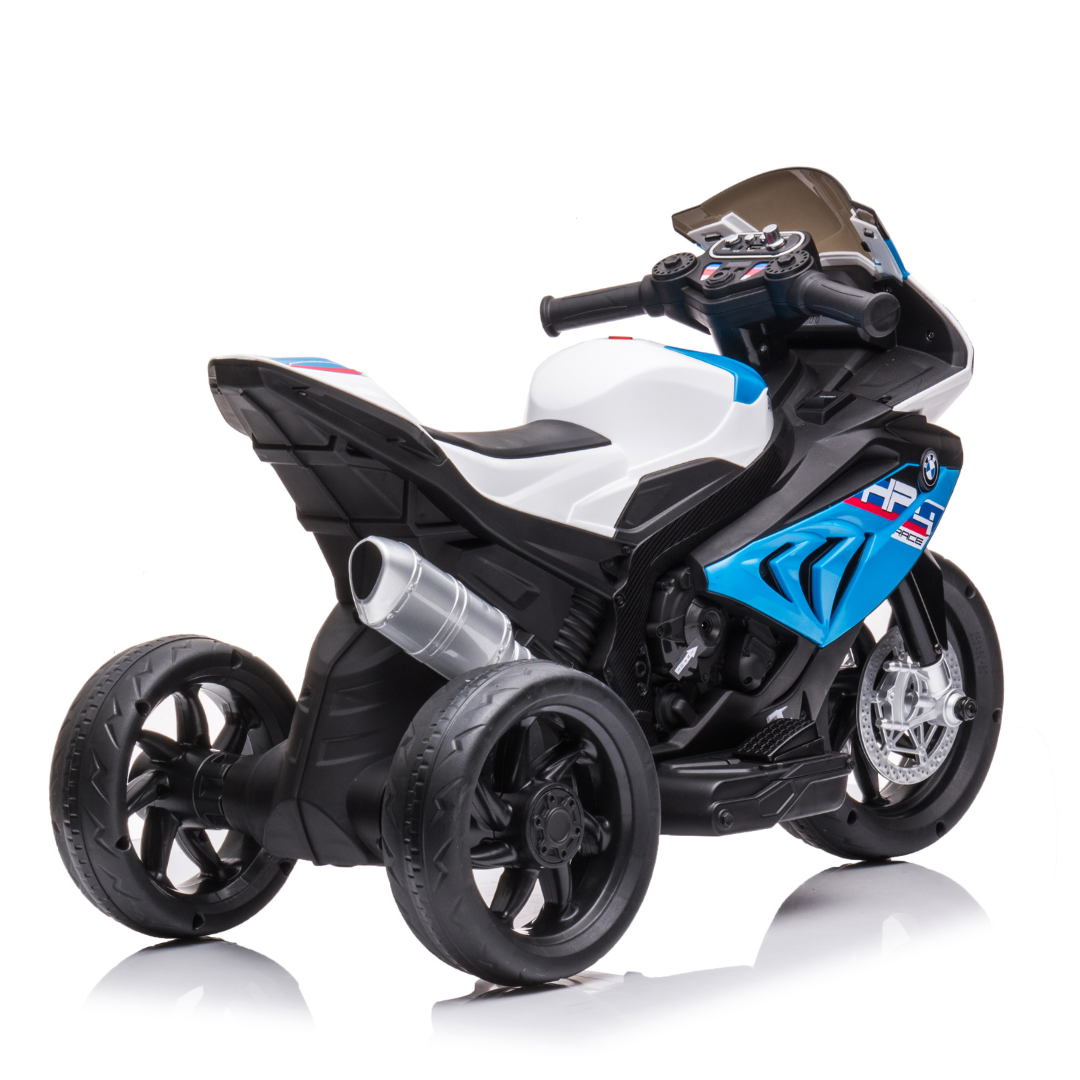 BMW HP4 Race elektryczny motocykl dla dzieci trójkołowy niebieski – zdjęcie 3