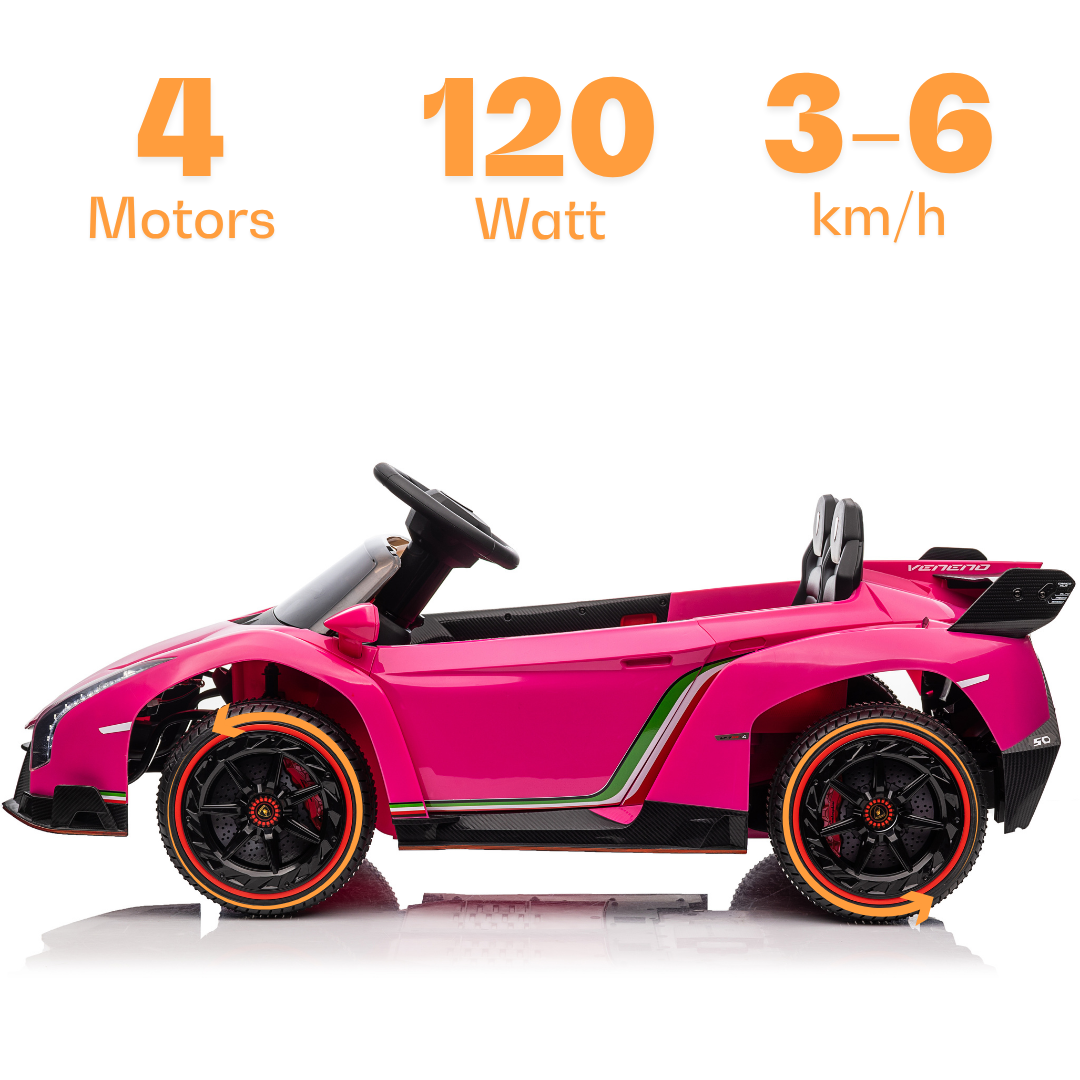 Elektrische kinderauto Lamborghini Veneno 12V roze