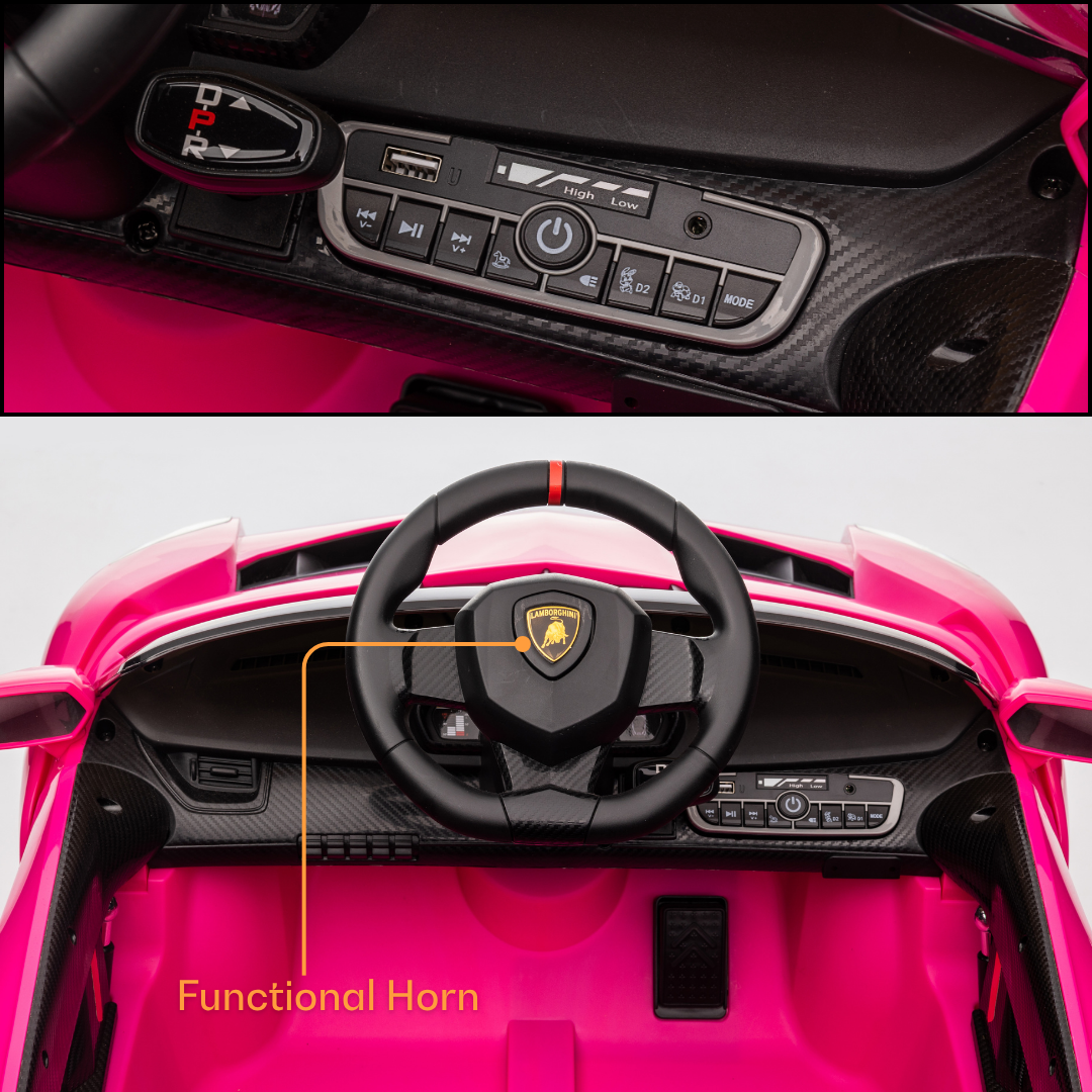 Elektrische kinderauto Lamborghini Veneno 12V roze