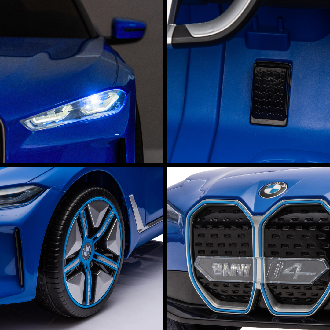 Elektrische kinderauto BMW i4 12V blauw