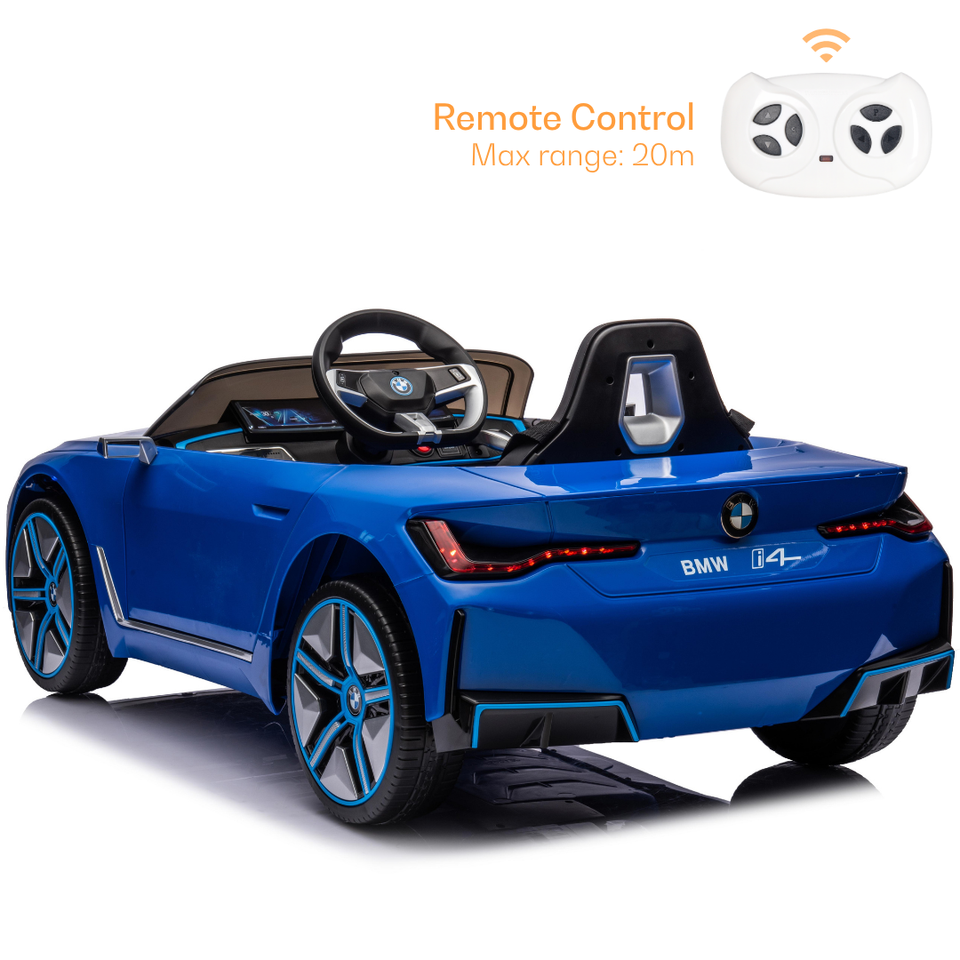 Elektrische kinderauto BMW i4 12V blauw