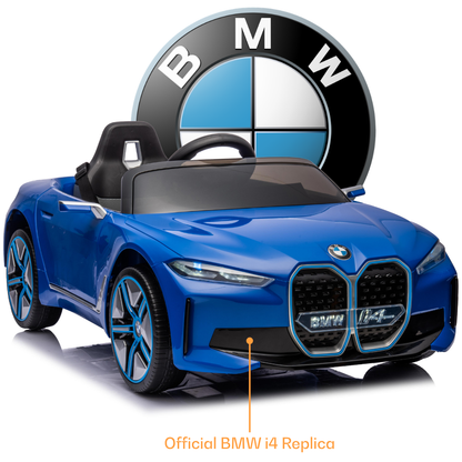Elektrische kinderauto BMW i4 12V blauw