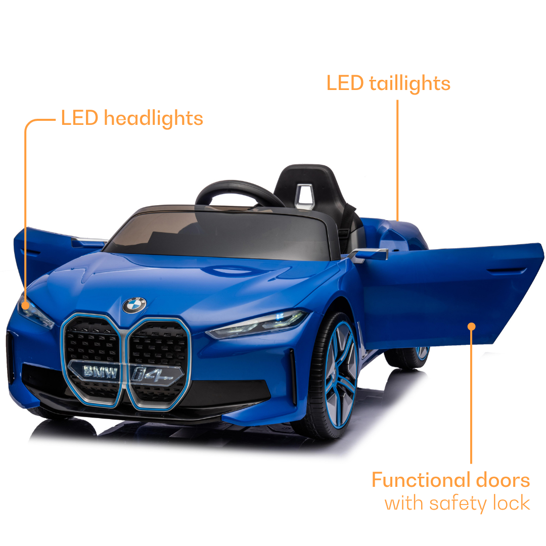 Elektrische kinderauto BMW i4 12V blauw