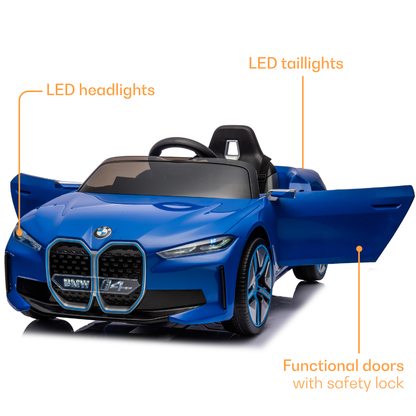 Elektrische kinderauto BMW i4 12V blauw