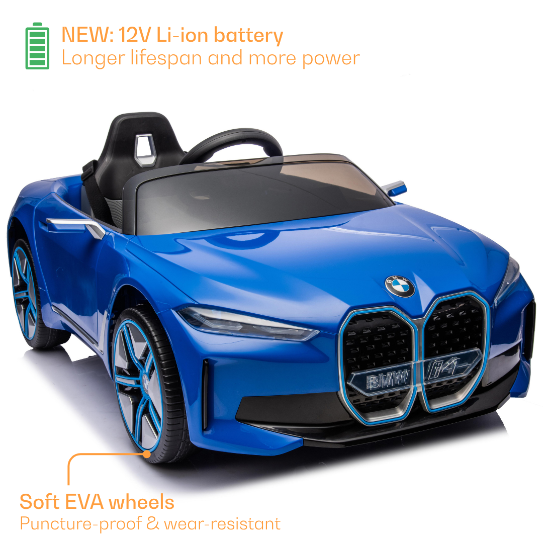 Elektrische kinderauto BMW i4 12V blauw