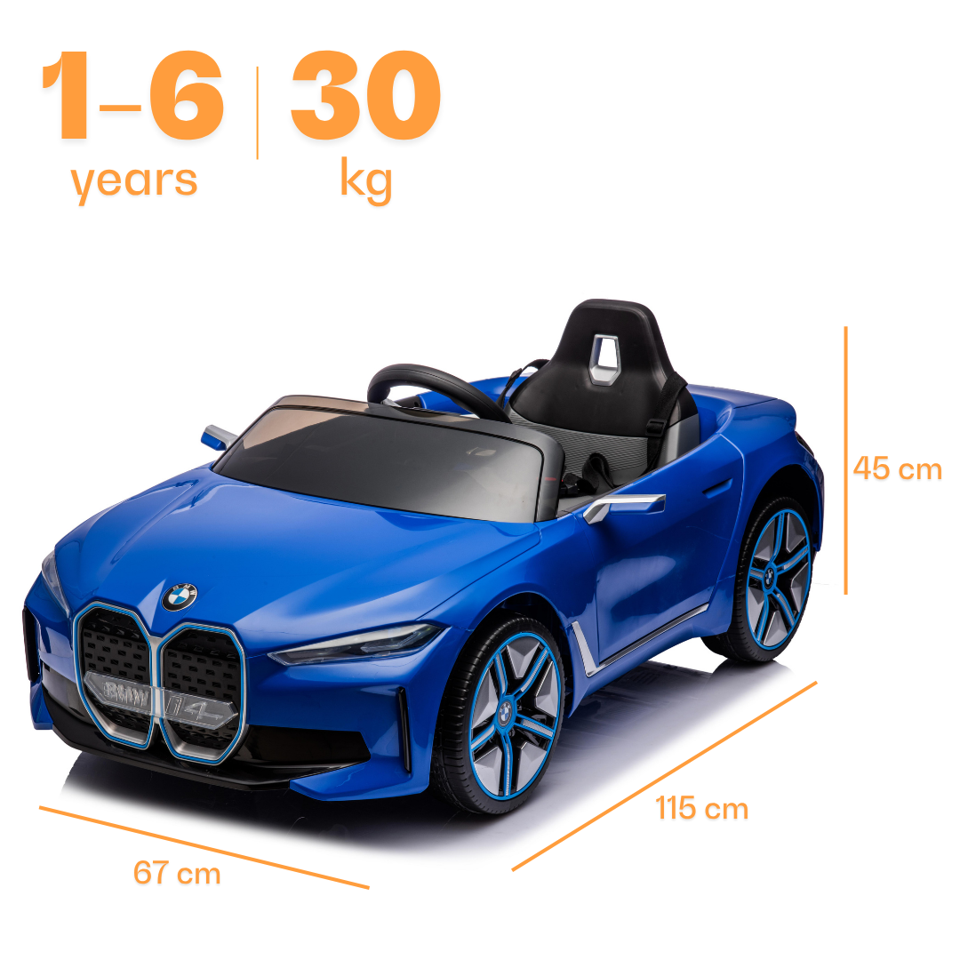 Elektrische kinderauto BMW i4 12V blauw
