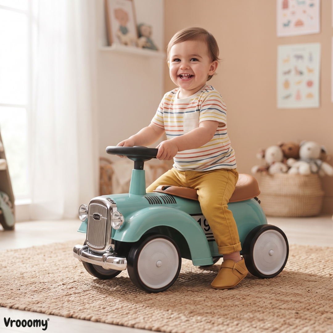 Vrooomy® Classic 1930 loopauto groen – kenmerken en specificaties