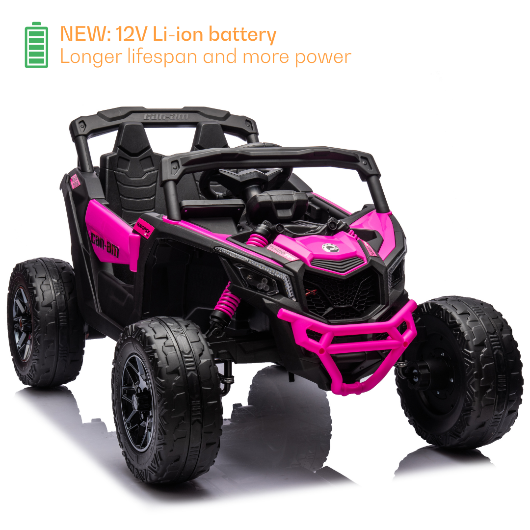Elektrische Buggy Can-Am Maverick R 12V roze