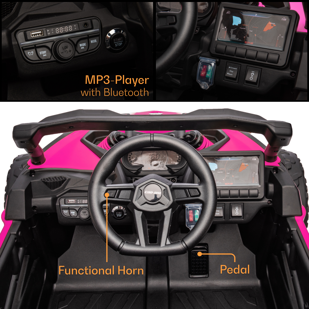 Elektrische Buggy Can-Am Maverick R 12V roze