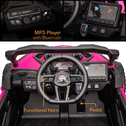 Elektrische Buggy Can-Am Maverick R 12V roze