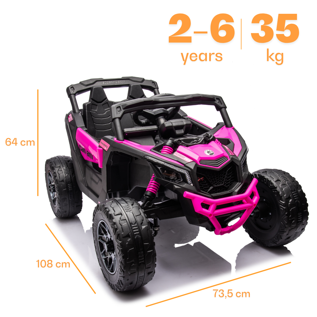 Elektrische Buggy Can-Am Maverick R 12V roze