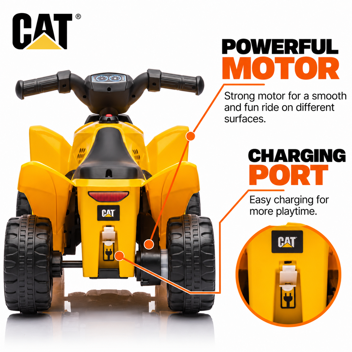 Quad eléctrico CAT amarillo – foto 5
