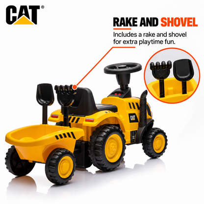 Jeździk CAT traktor z przyczepą żółty – zdjęcie 5