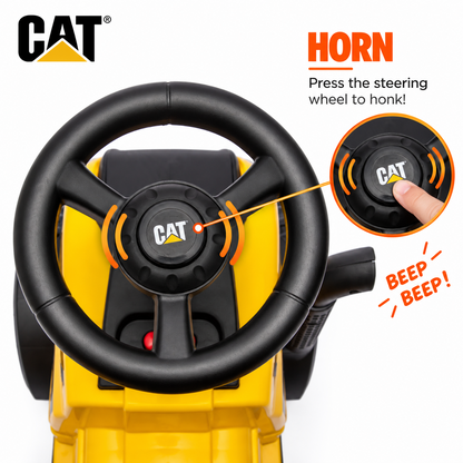 Jeździk CAT traktor z przyczepą żółty – zdjęcie 7