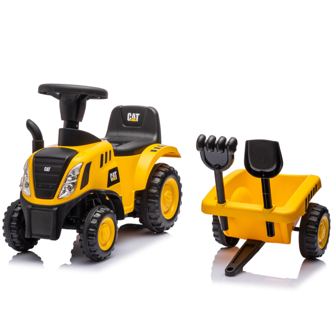 Jeździk CAT traktor z przyczepą żółty – zdjęcie 10