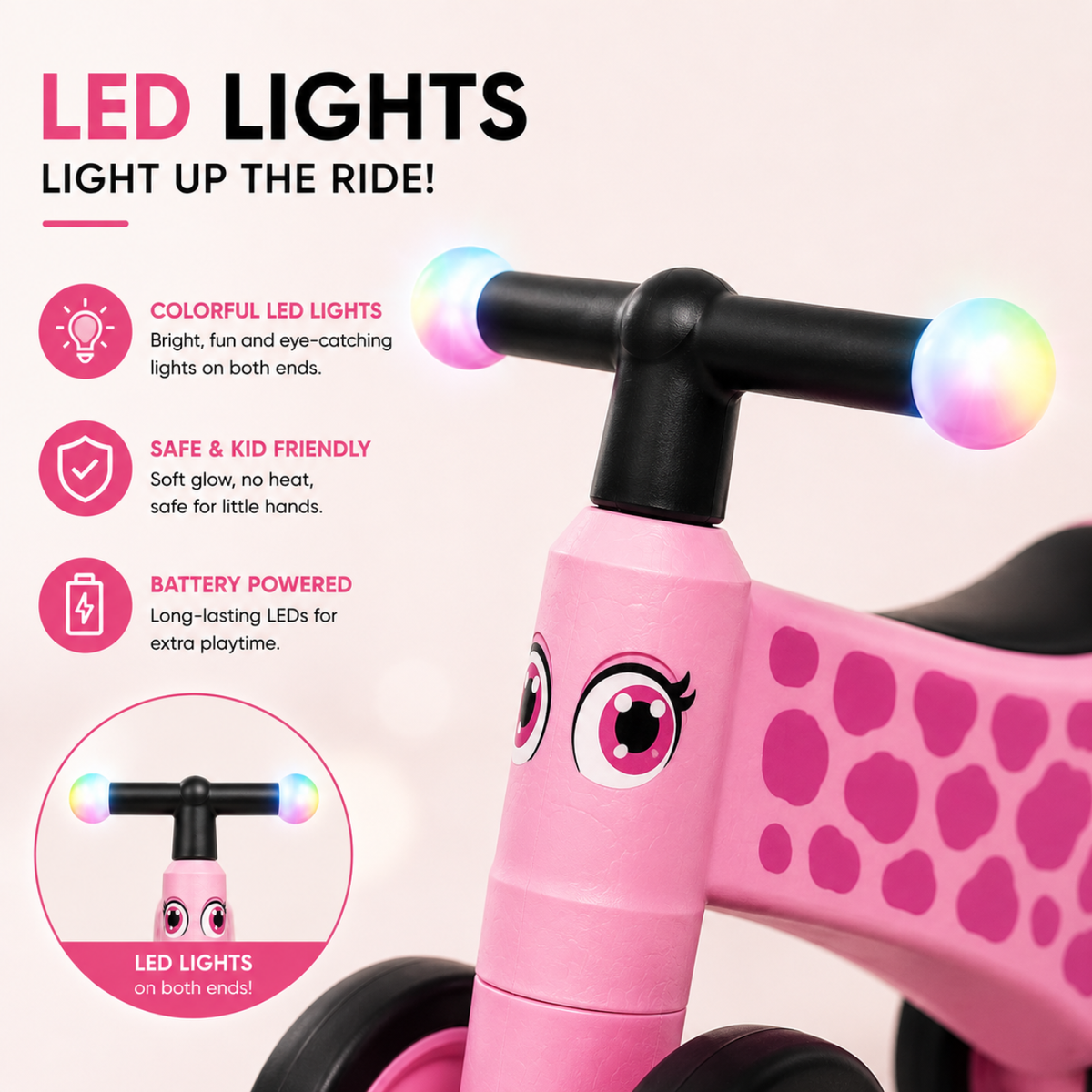 Vrooomy® Mini Loopfiets roze
