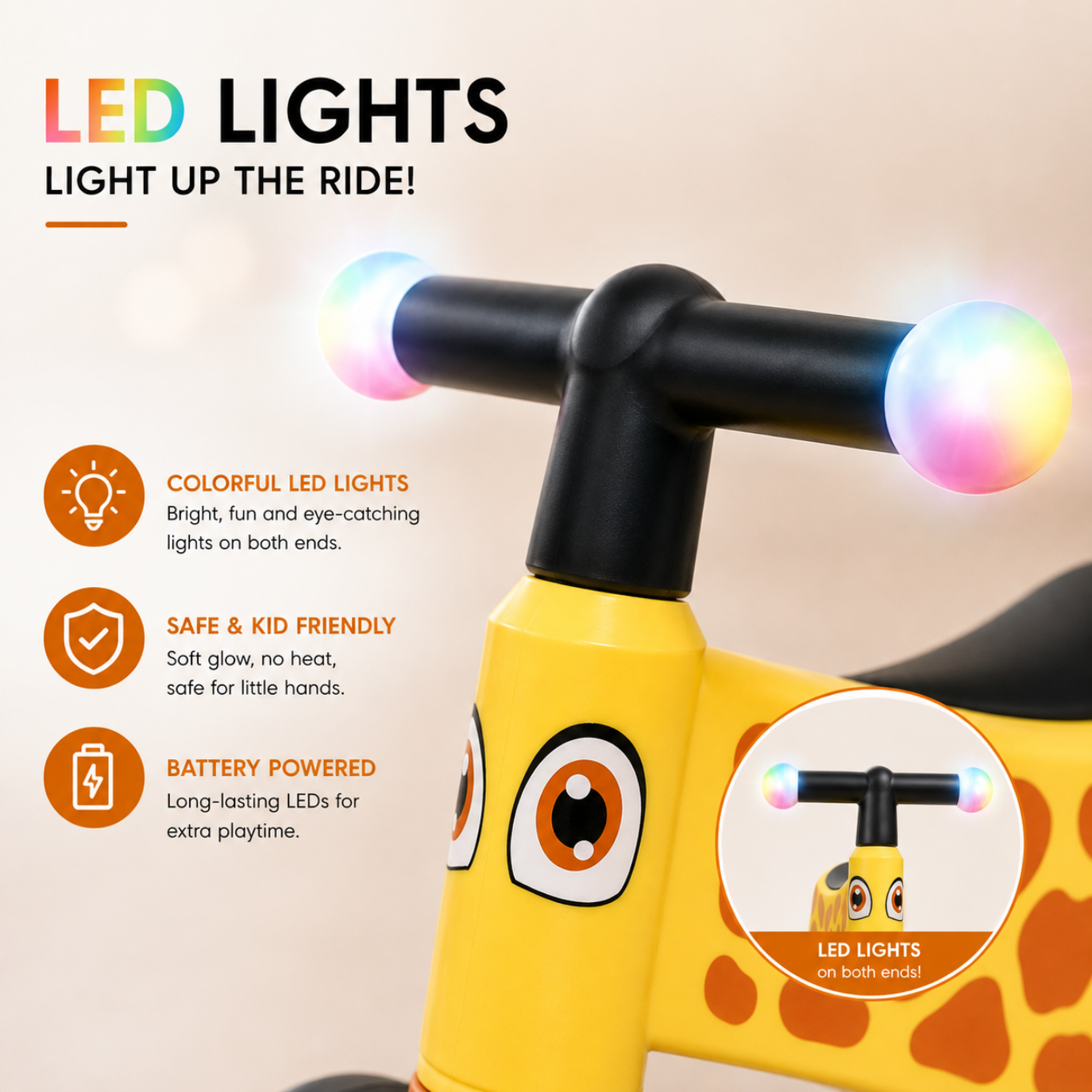 Vrooomy® Mini Loopfiets geel