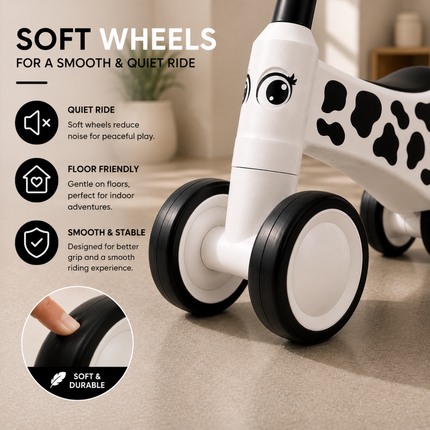 Vrooomy® Mini Loopfiets wit