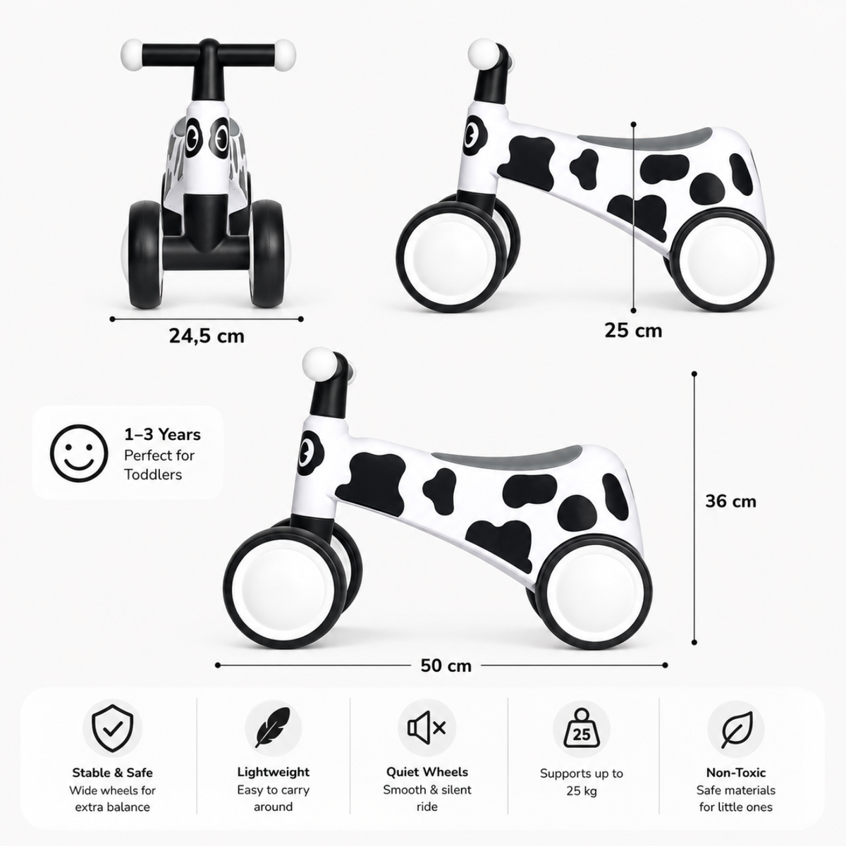 Vrooomy® Mini Loopfiets wit