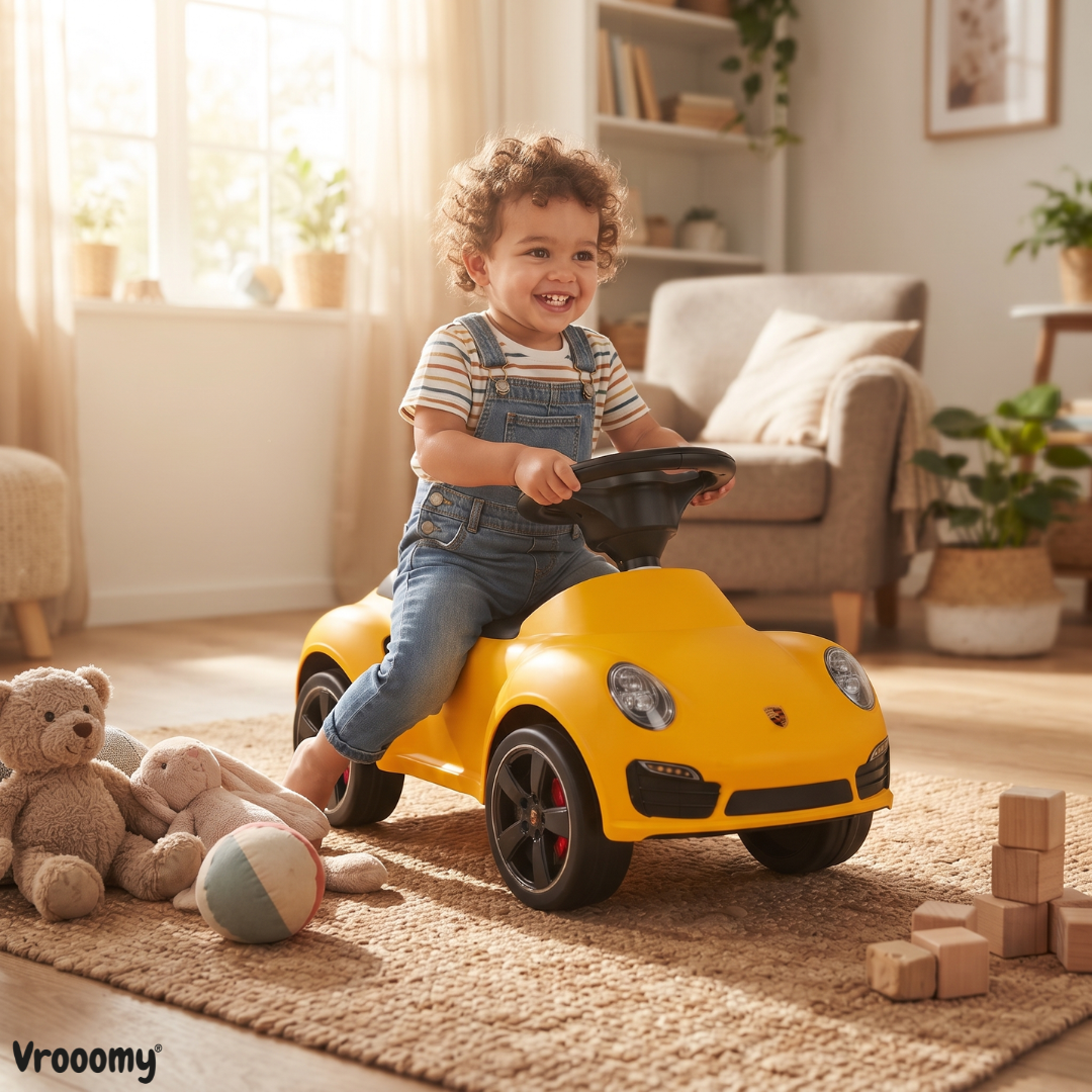 Porsche 911 Turbo S loopauto geel – kenmerken en specificaties