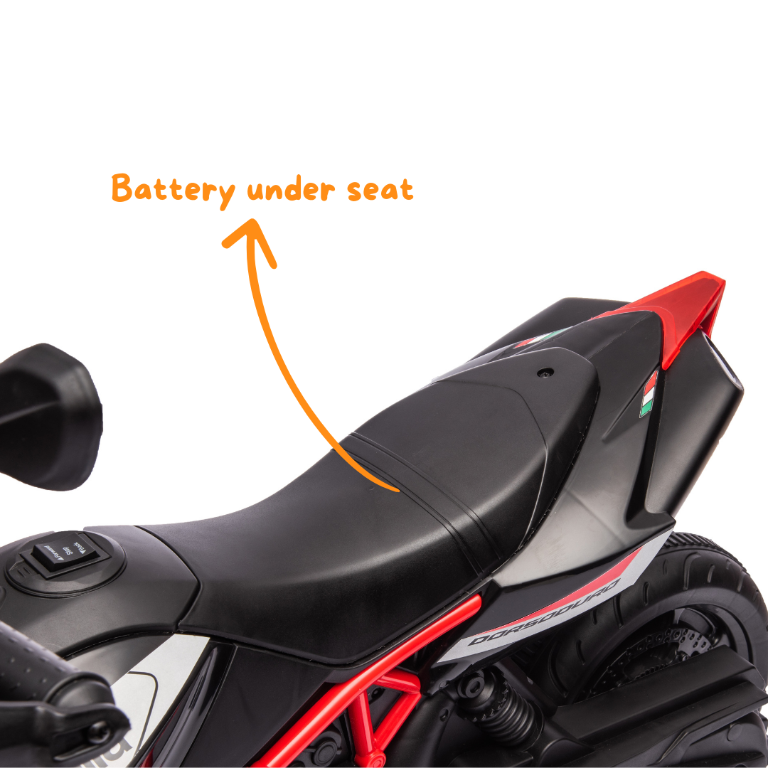 Aprilia Dorsoduro 900 - Moto Électrique Enfant - 3 à 6 ans - 12V - Noir pas cher Aprilia Dorsoduro 900 - Moto Électrique Enfant - 3 à 6 ans - 12V - Noir pas cher