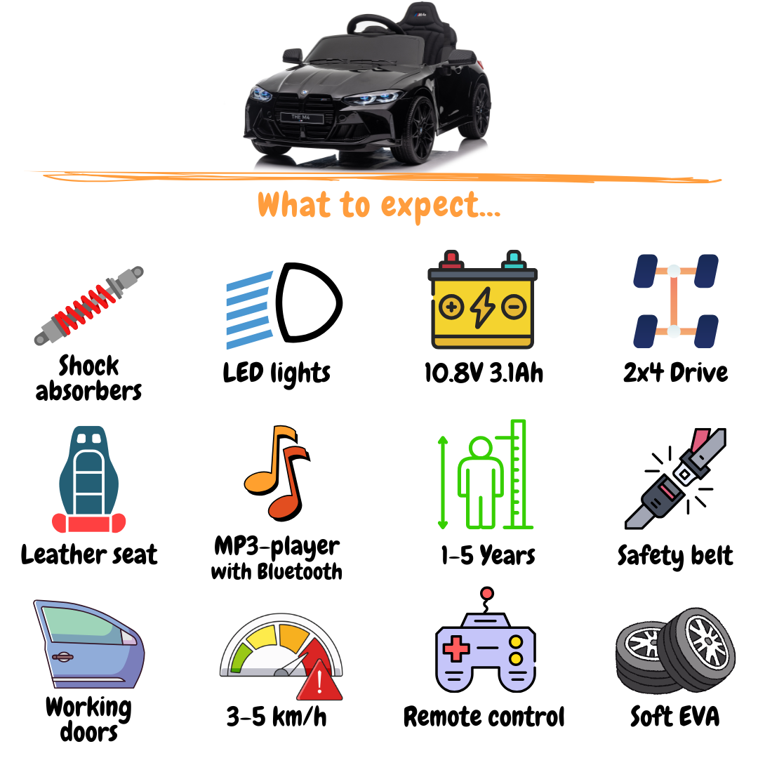 Garvee Voiture Électrique Enfant sous Licence BMW M4 avec Télécommandé Garvee Voiture Électrique Enfant sous Licence BMW M4 avec Télécommandé