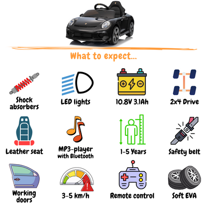 RUF GT Carro Elétrico Infantil (1–5 anos)