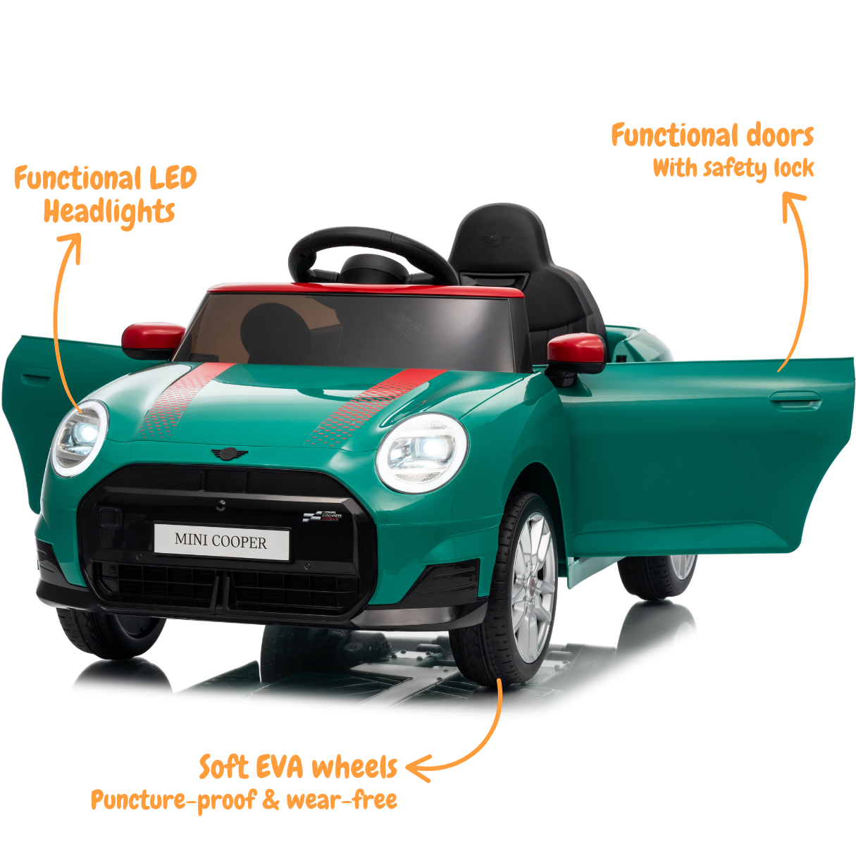 MINI Cooper Carro Elétrico Infantil 12V JCW – Verde