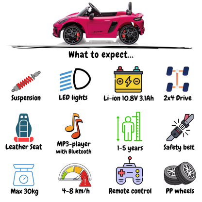 Porsche 718 Spyder RS Carro Elétrico para Crianças 12V - Rosa