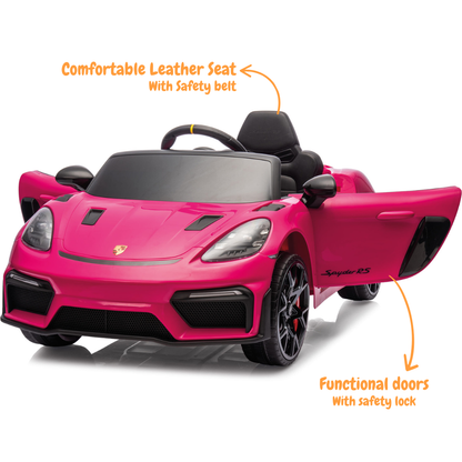 Porsche 718 Spyder RS Carro Elétrico para Crianças 12V - Rosa
