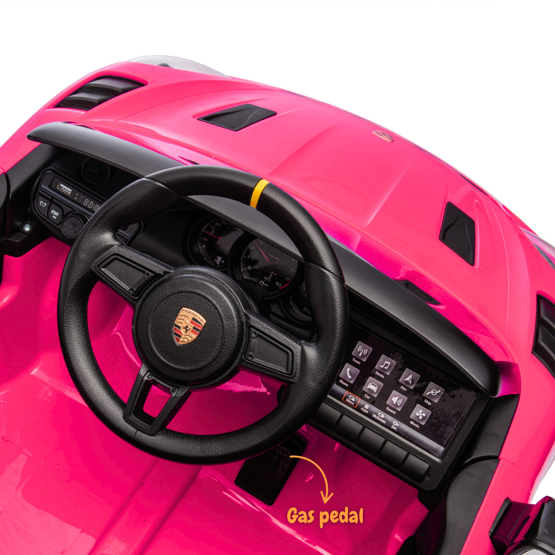 kinderauto mit pedale Porsche 718 Spyder RS 12V Elektro-Kinderauto – Rosa