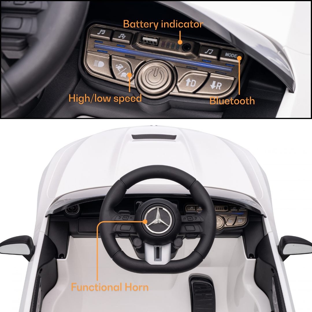 Mercedes-AMG CLE53 Coupé 12V elektrische kinderauto wit – afbeelding 8
